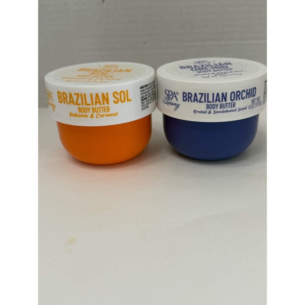 Spa Luxury Brazilian Sol and Brazilian Orchid Body Butter Set 6oz Each 2 Pack